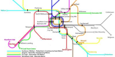 قطار المترو خريطة ملبورن