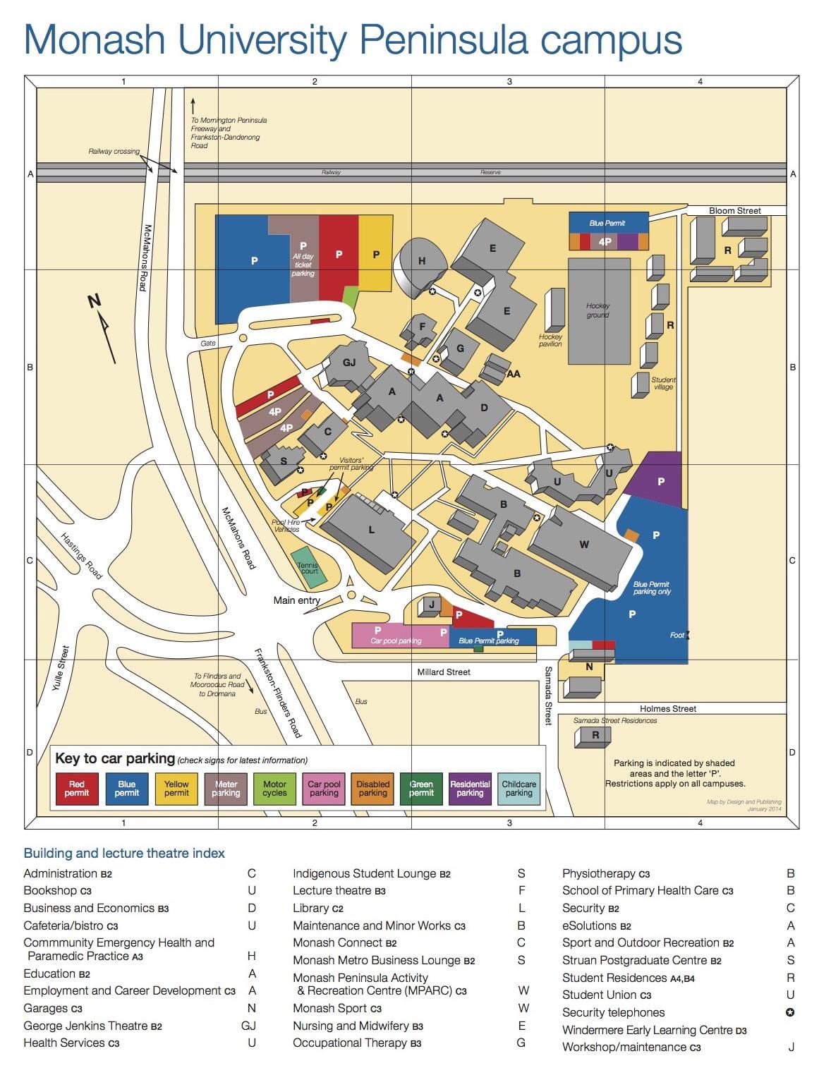 جامعة موناش خريطة الحرم الجامعي