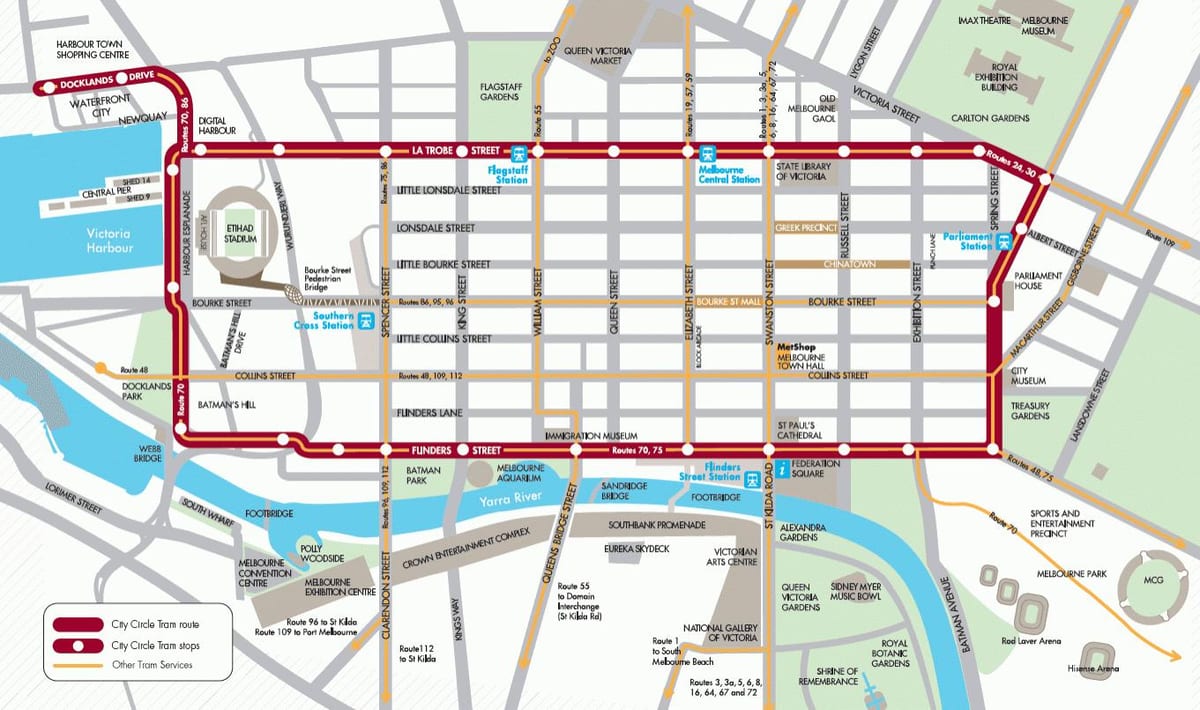 city circle tram خريطة