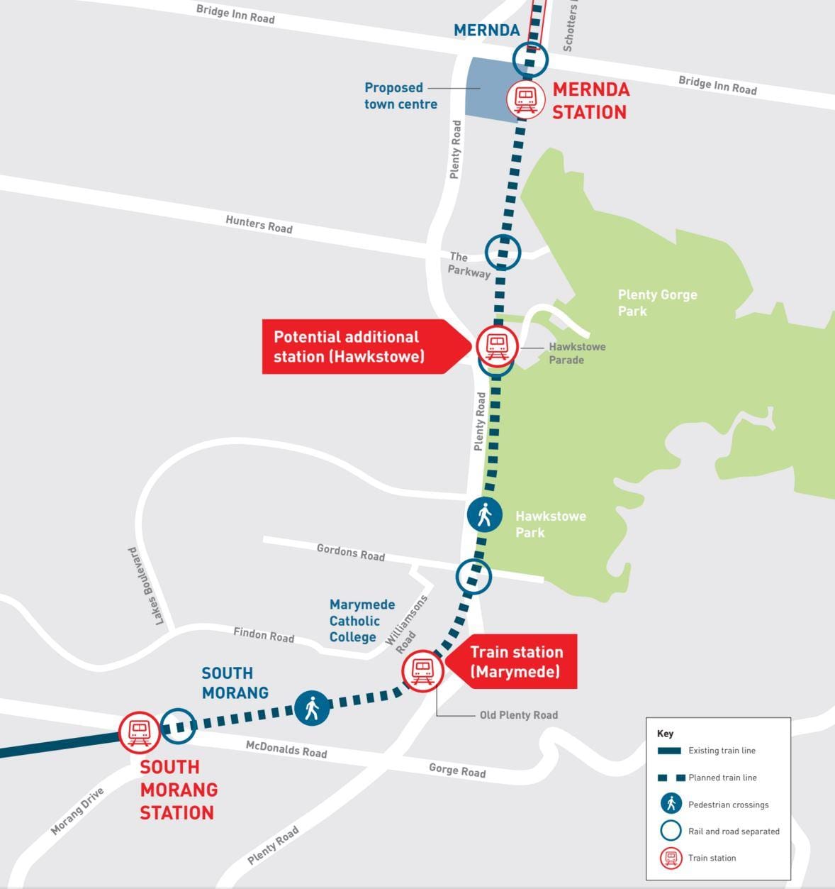 خريطة skyrail ملبورن خريطة