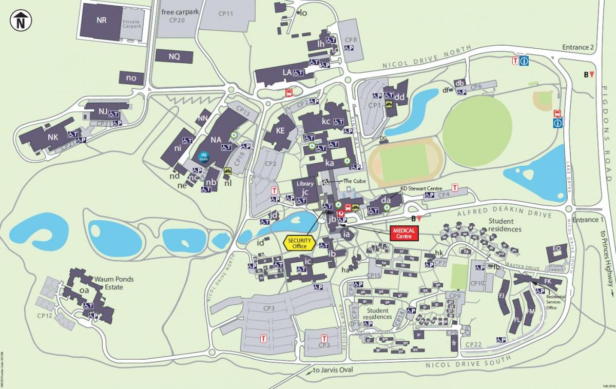 ديكين خريطة الحرم الجامعي