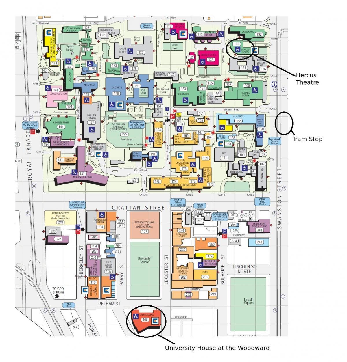 جامعة فيكتوريا خريطة الحرم الجامعي
