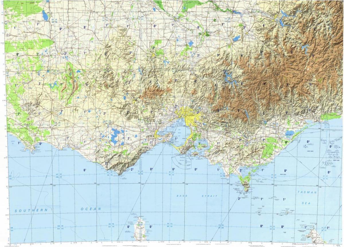 خريطة طبوغرافية من ملبورن