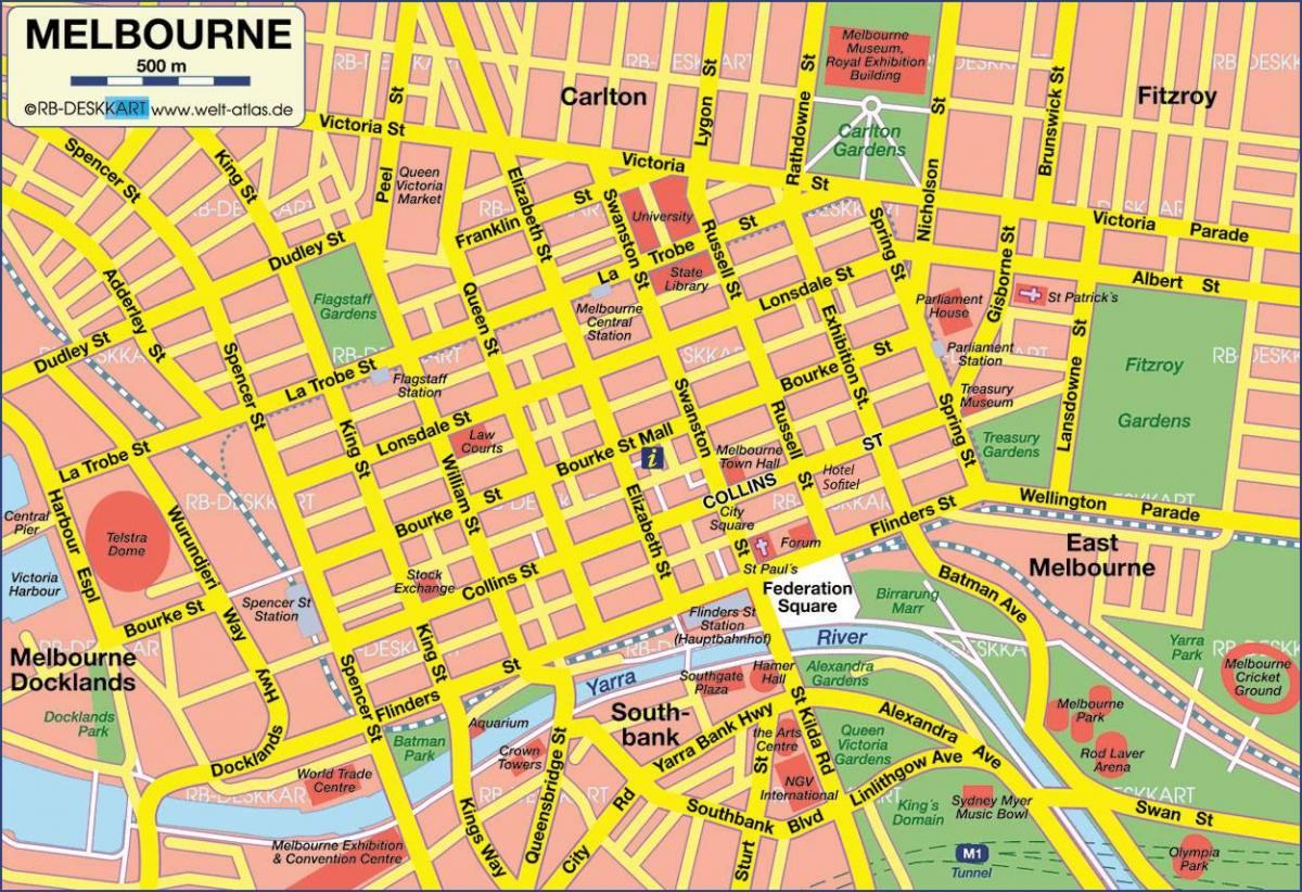 ملبورن خريطة المدينة