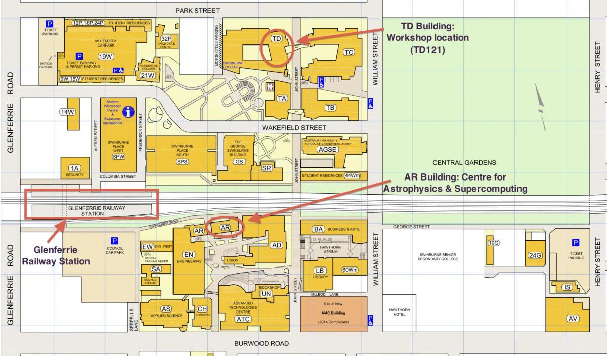 خريطة سوينبرن الحرم الجامعي