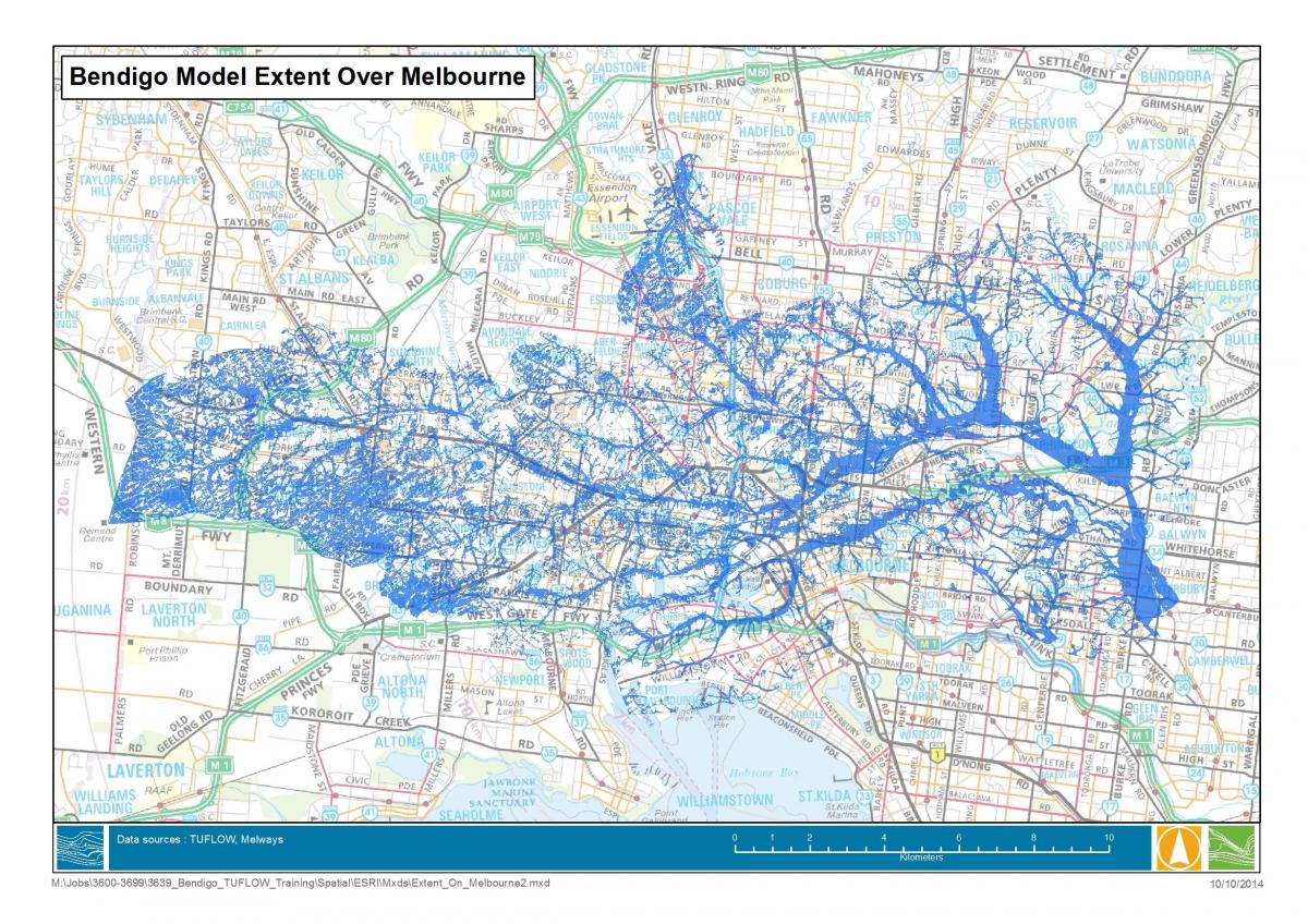 خريطة ملبورن الفيضانات