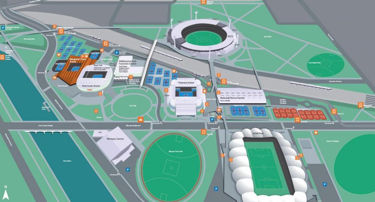 ملبورن الحديقة الأولمبية خريطة