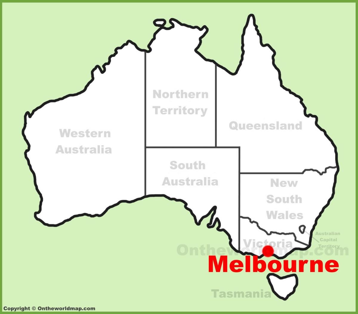 خريطة أستراليا ملبورن