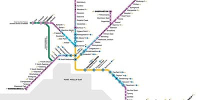 Vline القطار خريطة